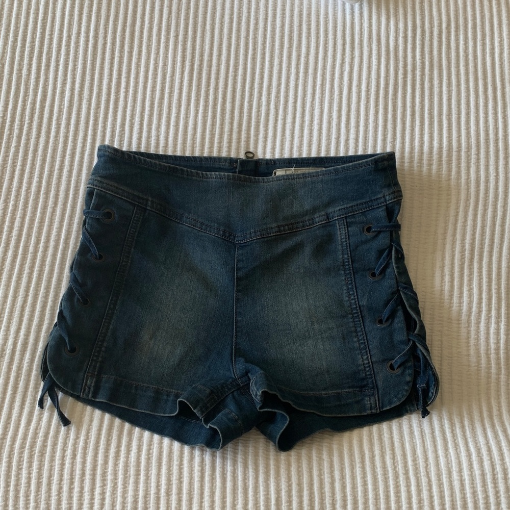 Free People Denim Lace Up Shorts - Sold Out!